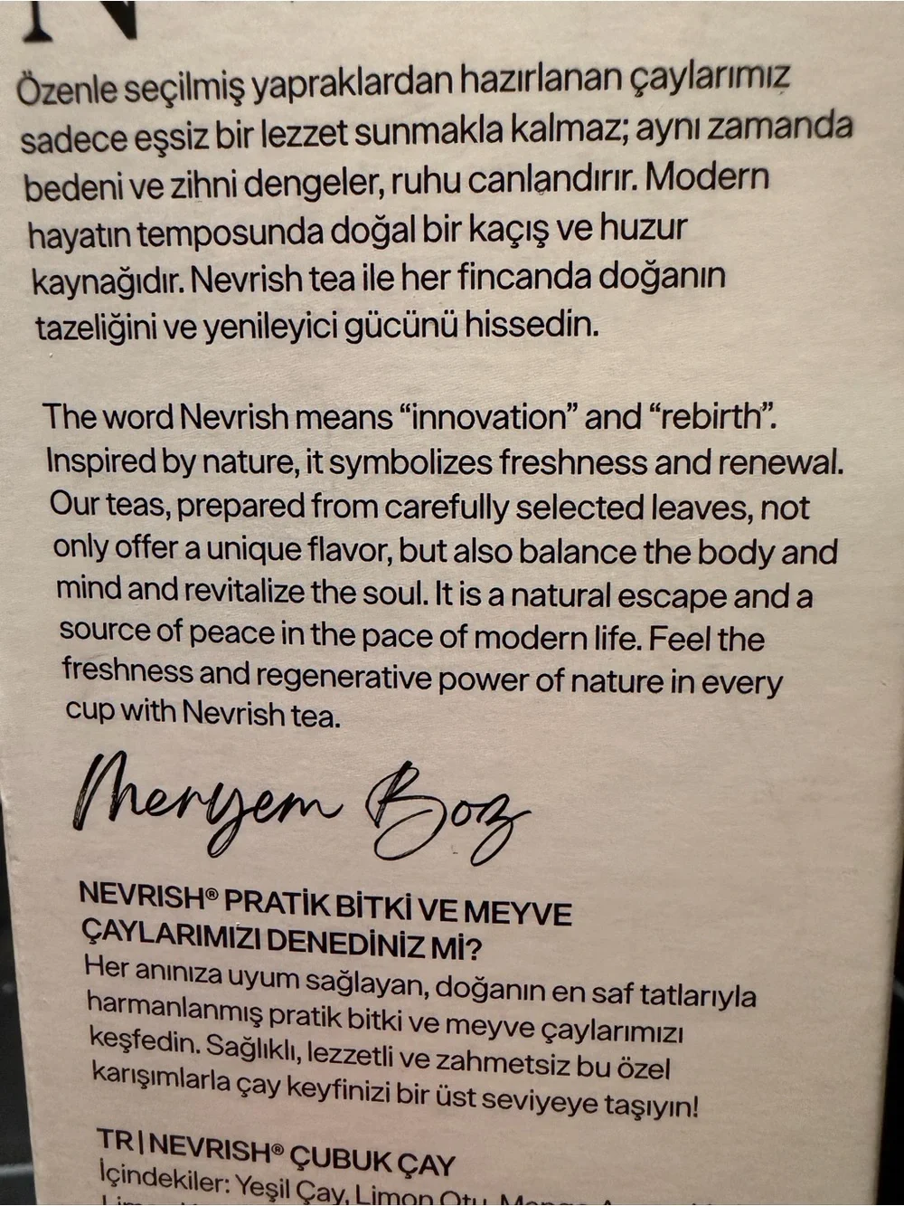 Nevrish NWT Qty 5 Boxed Assorted Stick Teas